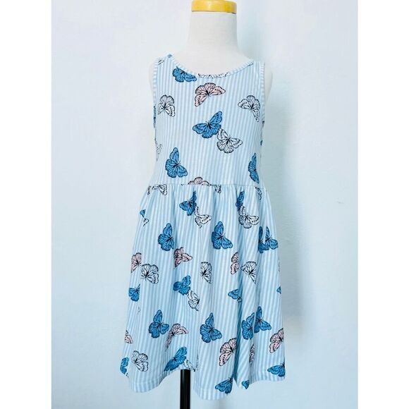 H&M Kids Toddler Girls 6x/7 Butterfly Print Tank Knit Dress BUY 2 GET 1 FREE - Picture 3 of 7